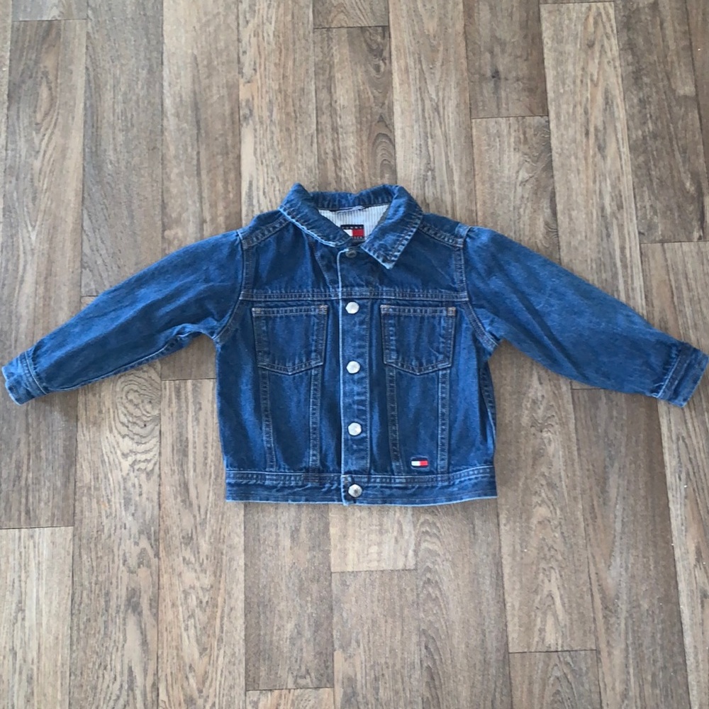 Vintage Tommy Hilfiger 3T toddler Denim Jean Jacket with Snaps- Embroidered Logo